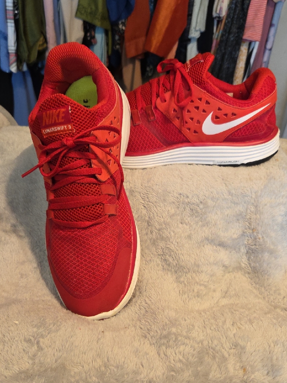 Nike Red and White Running Sneakers